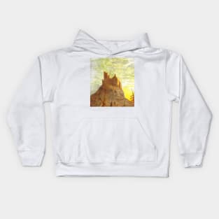 Middle Ages with Castle on the Mountain Kids Hoodie